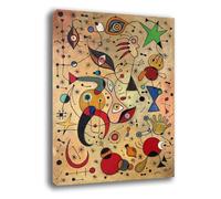 Printerland Quadro moderno stile MIRO Joan Mirò marrone RIPRODUZIONE STAMPA SU TELA Quadri Moderni soggiorno Astratto Arte Cucina Sala Pranzo Ufficio Camera da letto (30x40 cm, 9)