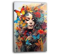Printerland Quadro Moderno Verticale Donna Quadri moderni soggiorno da Parete XXL grande Stampa su tela Canvas Decorazione Murale muro Arredo Camera da letto Cucina (1, 70x100 cm)