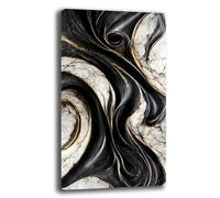 Printerland Quadro Moderno Verticale EFFETTO MARMO Soggiorno Nero Astratto Elegante Quadri moderni da Parete Stampa su tela Canvas Decorazione Murale muro Arredo Camera da letto Cucina (40x70 cm, 4)