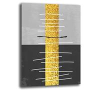 Printerland Quadro Moderno Verticale Nordico Scandinavo Quadri moderni stile Gold da Parete XXL grande Stampa su tela Canvas Decorazione Murale muro Soggiorno Arredo Camera da letto (30x50 cm, 3)