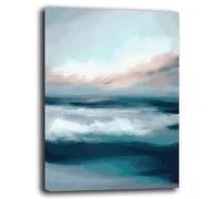 Printerland Quadro Moderno Verticale Soggiorno Astratto ONDE MARE Quadri moderni da Parete grande Stampa tela Canvas Decorazione Murale muro Arredo Camera da letto Cucina (70x100 cm, 7)