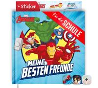 PRINTHOUSE Libro degli amici per la scuola per ragazzi Avengers, con adesivi, prodotto con licenza ufficiale Marvel, regalo per l'inizio della scuola, riempimento, per la scuola elementare