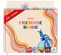 PRINTHOUSE Stitch - Libro degli amici per l'asilo, per bambine e ragazzi, con adesivo - Prodotto ufficiale Disney - Libro dell'amicizia per l'asilo
