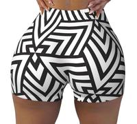 Printidea - Pantaloncini sportivi da donna, con stampa, alla moda, per tutti i giorni, casual, per yoga, nero, L