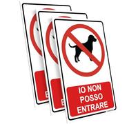PRINTIMA 21x32 cm Set di 3 Cartelli IO NON POSSO ENTRARE, Targa di Divieto Verticale con Pittogramma per Cancello, Giardino, Cortile e Area Privata con Set di Montaggio Incluso