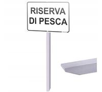 PRINTIMA 32x21 cm cartello RISERVA DI PESCA con profilo 1 m e tappo, pannello composito alluminio 3 mm, stampa UV per laghi, stagni, fiumi, canali e aree private protette