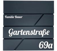 Printima Moderno Cassetta Delle Lettere Julia con Portagiornali in Grigio Antracite RAL7016, Personalizzata con Targa in Alluminio, Cassetta Delle Lettere Grande 37x37x11cm.
