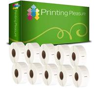 Printing Pleasure 10 x 11352 Rotoli Etichette adesive compatibile per Dymo LabelWriter & Seiko Stampante per Etichette | 25mm x 54mm | 500 Etichetta per Rotolo