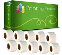 Printing Pleasure 10 x 99010 Rotoli Etichette adesive compatibile per Dymo LabelWriter & Seiko Stampante per Etichette | 28mm x 89mm | 130 Etichetta per Rotolo