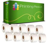 Printing Pleasure 10 x 99012 Rotoli Etichette adesive compatibile per Dymo LabelWriter & Seiko Stampante per Etichette | 36mm x 89mm | 260 Etichetta per Rotolo