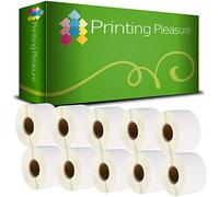 Printing Pleasure 10 x 99018 Rotoli Etichette adesive compatibile per Dymo LabelWriter & Seiko Stampante per Etichette | 38mm x 190mm | 110 Etichetta per Rotolo | Etichette per Raccoglitori