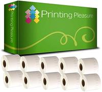 Printing Pleasure 10 x 99019 Rotoli Etichette adesive compatibile per Dymo LabelWriter & Seiko Stampante per Etichette | 59mm x 190mm | 110 Etichetta per Rotolo | Etichette per Raccoglitori