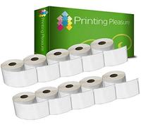 Printing Pleasure 10x Compatibile Rotolo 99010 28mm x 89mm Etichette adesive (Etichetta per rotolo: 130) per Dymo LabelWriter 4XL 450 400 330 320 310 Twin Turbo Duo SLP 450 400 200 120 100 Pro