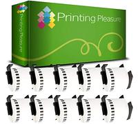 Printing Pleasure 10x Sostituzione Brother DK-22205 Rotolo Etichette Compatibile con Stampante Etichette Brother QL 700 QL 710 QL 500 QL 550 QL 800 62mm x 30.48m