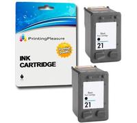 Printing Pleasure 2 NERO Cartucce d'inchiostro compatibili per HP Deskjet 3940 F2120 F2180 F2280 F350 F370 F380 F4180 D1460 D2360 D2460 Officejet 4315 PSC 1410 | Sostituzione per HP 21XL (C9351AE)