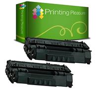 Printing Pleasure 2 Toner Compatibili per HP Laserjet 1160 1320 3390 3392 P2015 P2014 P2013 P2010 M2727 Canon LBP-3300 LBP-3310 LBP-3360 LBP-3370 | Q5949A 49A Q7553A 53A CRG 715 CRG 708, Colore: Nero