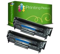 Printing Pleasure 2 Toner Compatibili Q2612A FX-10 703 Cartuccia Laser per HP LaserJet 1010 1012 1015 1018 1020 1022 3010 3015 3020 3030 3050 Canon LBP2900 LBP2900i LBP3000 MF4120 - Nero, Alta Resa