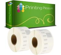 Printing Pleasure 2 x 99013 Rotoli Etichette adesive compatibile per Dymo LabelWriter & Seiko Stampante per Etichette | 36mm x 89mm | 260 Etichetta per Rotolo | Chiaro