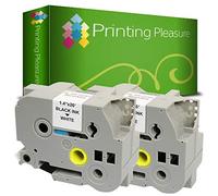 Printing Pleasure 2 x TZe-261 TZ-261 Nero su Bianco Nastro laminato compatibile per Brother P-Touch Stampanti per etichette | 36mm x 8m