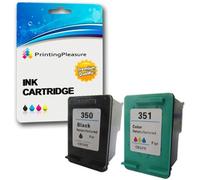 Printing Pleasure 2 XL Cartucce d'inchiostro compatibili per HP Photosmart C4280 C4380 C4480 C4485 C4580 C5280 D5360 Deskjet D4260 D4360 | Sostituzione per HP 350XL (CB336EE) & HP 351XL (CB338EE)