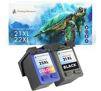 Printing Pleasure 2 XL Compatibili 21XL & 22XL Cartucce d'inchiostro Sostituzione per Deskjet 3940 F2180 F2280 F380 F4180 D1460 D2360 D2460 Officejet 4315 PSC 1410 - Nero/Colore Alta Capacità