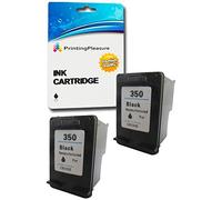 Printing Pleasure 2 XL NERO Cartucce d'inchiostro compatibili per HP Photosmart C4280 C4380 C4480 C4485 C4580 C5280 D5360 Officejet J6410 Deskjet D4260 D4360 | Sostituzione per HP 350XL (CB336EE)