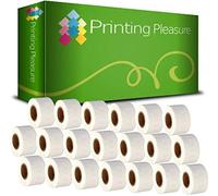 Printing Pleasure 20 x 99010 Rotoli Etichette adesive compatibile per Dymo LabelWriter & Seiko Stampante per Etichette | 28mm x 89mm | 130 Etichetta per Rotolo