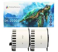 Printing Pleasure 2x DK-22205 Etichette Adesive Continuo DK22205 compatibile per Brother P-Touch QL-500 QL-550 QL-560 QL-570 QL-580 QL-700 QL-710W QL-800 810W 820NWB QL-1100 QL-1110NWB, 62mm x 30.48m