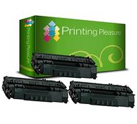 Printing Pleasure 3 Toner Compatibili per HP Laserjet 1160 1320 3390 3392 P2015 P2014 P2013 P2010 M2727 Canon LBP-3300 LBP-3310 LBP-3360 LBP-3370 | Q5949A 49A Q7553A 53A CRG 715 CRG 708, Colore: Nero