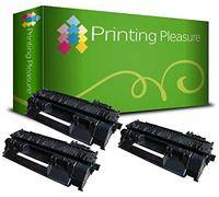 Printing Pleasure 3 Toner Compatibili per HP Laserjet P2030 P2035 P2035N P2055D P2055DN P2055 P2056 P2057 P2055X | CE505A 05A, Colore: Nero