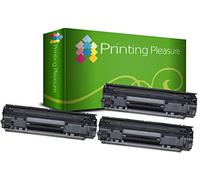 Printing Pleasure 3 Toner Compatibili per HP Laserjet Pro P1010 P1102 P1102W M1130 M1132 M1210 M1212 M1213 M1217 Canon LBP-6000 LBP-6000B LBP-6020B MF-3010 | CE285A 85A CRG 725 3484B002, Colore: Nero