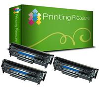 Printing Pleasure 3 Toner Compatibili Q2612A FX-10 703 Cartuccia Laser per HP LaserJet 1010 1012 1015 1018 1020 1022 3010 3015 3020 3030 3050 Canon LBP2900 LBP2900i LBP3000 MF4120 - Nero, Alta Resa