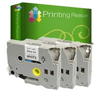 Printing Pleasure 3 x TZe-FX231 TZ-FX231 Nero su Bianco Nastro flessibile compatibile per Brother P-Touch Stampanti per etichette | 12mm x 8m | laminato