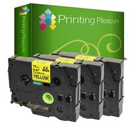 Printing Pleasure 3 x TZe-FX631 TZ-FX631 Nero su Giallo Nastro flessibile compatibile per Brother P-Touch Stampanti per etichette | 12mm x 8m | laminato