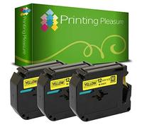 Printing Pleasure 3x Compatibile M K631 Nero su Giallo (12mm x 8m) Cassetta Nastro per Brother P-Touch PT-80 PT-90 PT-100 PT-110 PT-55S PT-65 PT-70 PT-70BM PT-70HK PT-70HOT PT-70SP PT-70SR PT-85