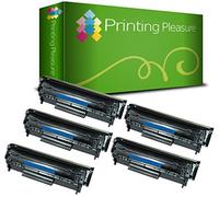Printing Pleasure 5 Toner Compatibili Q2612A FX-10 703 Cartuccia Laser per HP LaserJet 1010 1012 1015 1018 1020 1022 3010 3015 3020 3030 3050 Canon LBP2900 LBP2900i LBP3000 MF4120 - Nero, Alta Resa