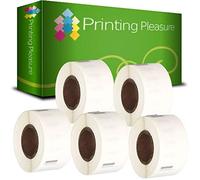 Printing Pleasure 5 x 99017 Rotoli Etichette adesive compatibile per Dymo LabelWriter & Seiko Stampante per Etichette | 50mm x 12mm | 220 Etichetta per Rotolo | Suspension File Labels