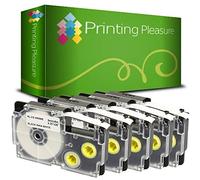 Printing Pleasure 5 x XR-9WE XR-9WE1 Nero su Bianco Nastro compatibile per Casio KL-60 KL-100 KL-120 KL-200 KL-300 KL-750 KL-780 KL-820 KL-2000 KL-7000 KL-7200 KL-8100 KL-8200 CW-L300 | 9mm x 8m