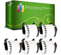 Printing Pleasure 5x Sostituzione Brother DK-22205 Rotolo Etichette Compatibile con Stampante Etichette Brother QL 700 QL 710 QL 500 QL 550 QL 800 62mm x 30.48m