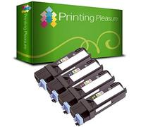 Printing Pleasure Kit 4 Toner Compatibili 2150/2155 per Dell 2150cn 2150cdn 2155cn 2155cdn - Nero/Ciano/Magenta/Giallo, Alta Resa