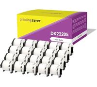 Printing Saver 20 Sostituzione Rotolo Etichette Adesive DK-22205 Bianche Continu Compatibili con le Stampanti per Etichette Brother QL 700 QL-500 550 810W 1110NWB (62 mm x 30,48 m)