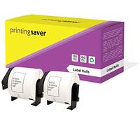 Printing Saver 2x DK-11202 Rotolo Etichette Bianche Compatibili con le Stampanti Brother P-Touch QL-1050 1060N 1100 1110NWB 500 560 580N 650TD 710W 720NW 810W 820NWB (62 mm x 100 mm)