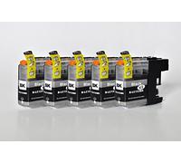 Printing Saver LC-123/LC-125 KIT 5 NERO cartucce d'inchiostro compatibili per BROTHER DCP-J132W DCP-J152W DCP-J552DW DCP-J4110DW MFC-J470DW MFC-J4410DW MFC-J4510DW MFC-J4610DW MFC-J6520DW MFC-J6920DW
