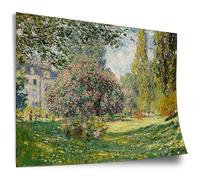 Printistico Poster in cotone Claude Monet: Paesaggio al Parco Monceau (1876), stampa artistica senza cornice, murale - A4, A3, A2, A1, A0, XXL - soggiorno, camera da letto, cucina, decorazione