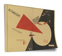 Printistico Poster in cotone El Lissitzky: BEAT THE WHITES WITH THE RED WEDGE, stampa artistica senza cornice, murale - A4, A3, A2, A1, A0, XXL - soggiorno, camera da letto, cucina, decorazione