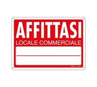 PRINTIX Cartello Affittasi In Polipropilene (PP) Di Spessore 1 mm Stampato Con Tecnologia UV Resistente Alle Intemperie Visibilità A Distanza 35cm X 50cm (Affittasi Locale Commerciale)