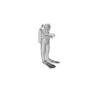 Printle L Uomo Sub 2055 Deep Sea Scuba Diver, Figure Resina Dipinta Multicolore