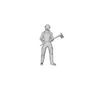 Printle M Uomo 636-Firefighter Pompiere Con Ax Figura per Diorami Treno Set