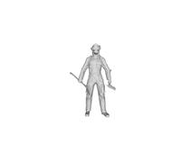 Printle M Uomo 644-Firefighter Pompiere Con Asce Figura per Diorami Treno Set