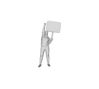 Printle R Uomo 2695-Man Protesting Segnale Pugno Figura per Diorami Treno Set